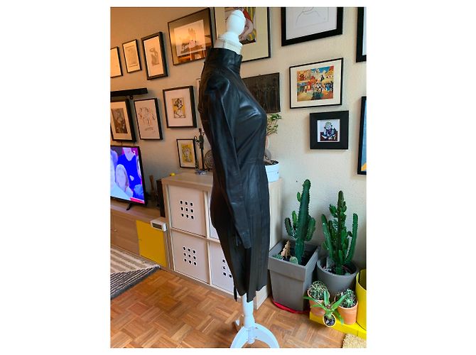 Abito dritto in pelle nera Dsquared2 Nero - vista 2
