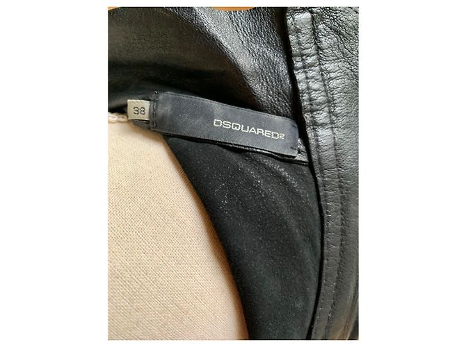 Abito dritto in pelle nera Dsquared2 Nero - vista 6