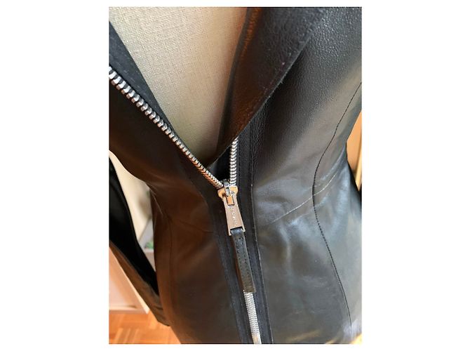 Abito dritto in pelle nera Dsquared2 Nero - vista 7