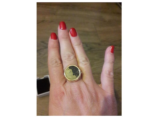 Anello Disc Ginette NY in oro rosa e pirite D'oro - vista 5
