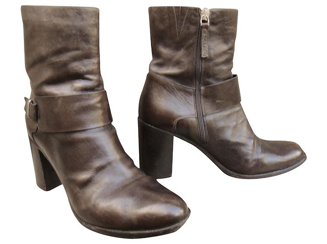 Botas Sartore de cuero marrón oscuro talla 40 - vista 2
