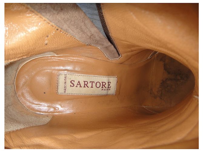 Botas Sartore de cuero marrón oscuro talla 40 - vista 3