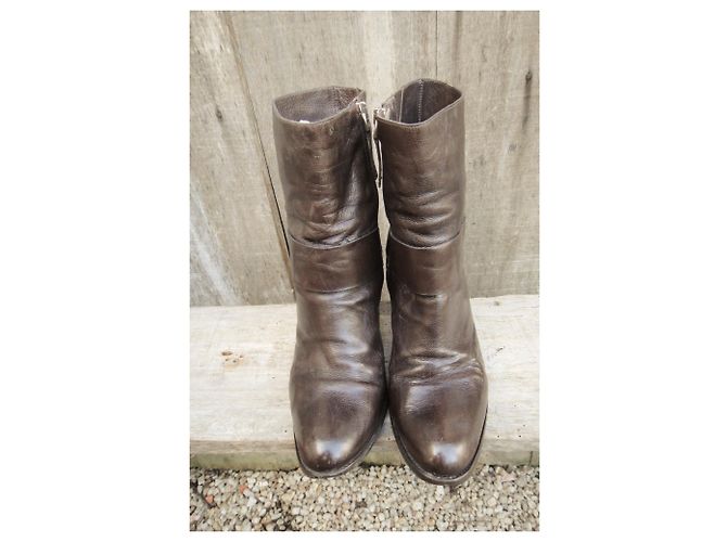 Botas Sartore de cuero marrón oscuro talla 40 - vista 4