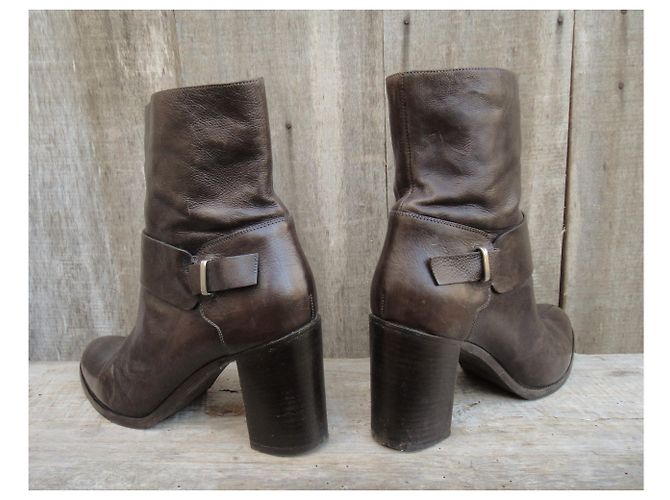 Botas Sartore de cuero marrón oscuro talla 40 - vista 5