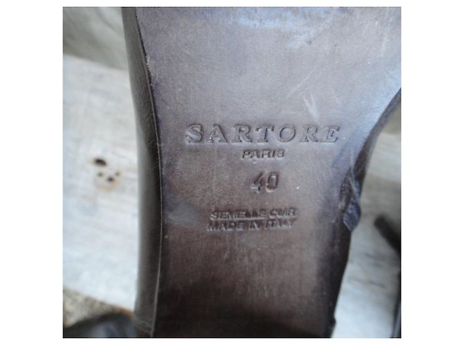 Botas Sartore de cuero marrón oscuro talla 40 - vista 7