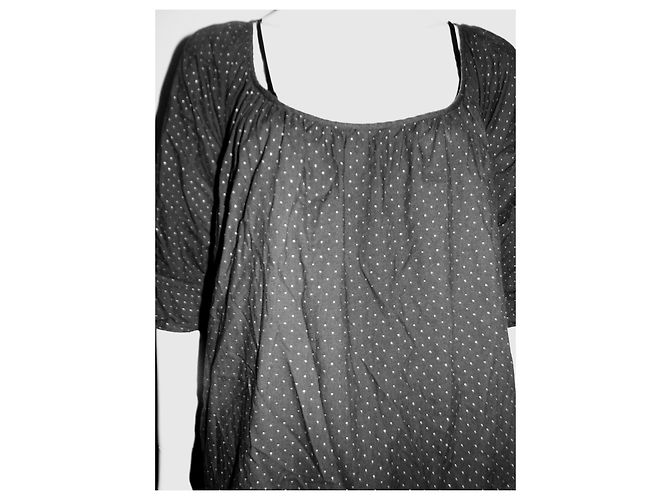 Paul & Joe dress grey cotton with silver star pattern Silvery Dark grey - view 3