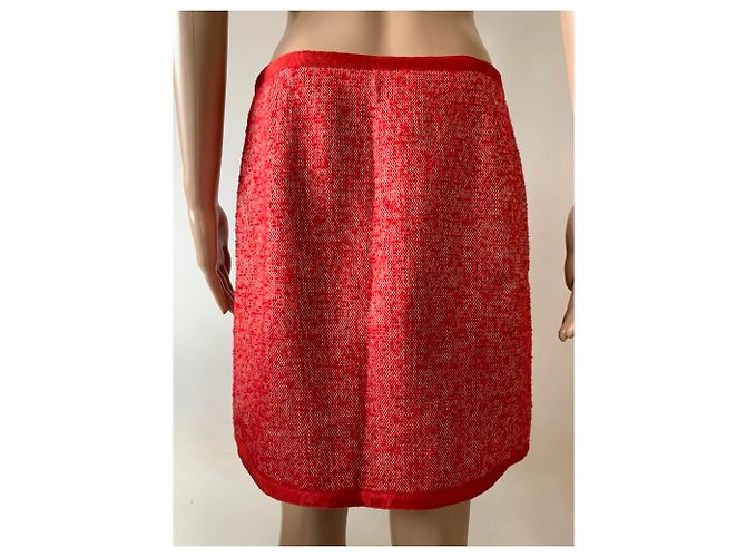 Autre Marque Gonna di lana rossa Rosso - vista 3