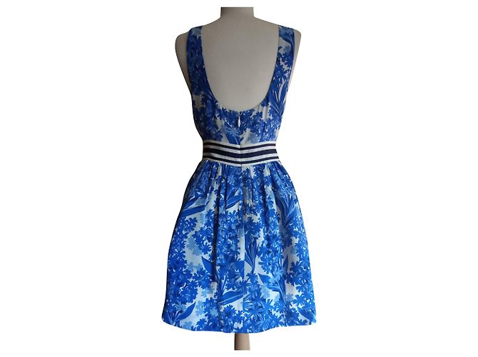 Abito in seta Juicy Couture Bianco e Blu - vista 2