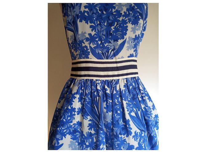 Abito in seta Juicy Couture Bianco e Blu - vista 3