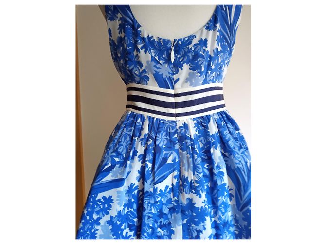 Abito in seta Juicy Couture Bianco e Blu - vista 5