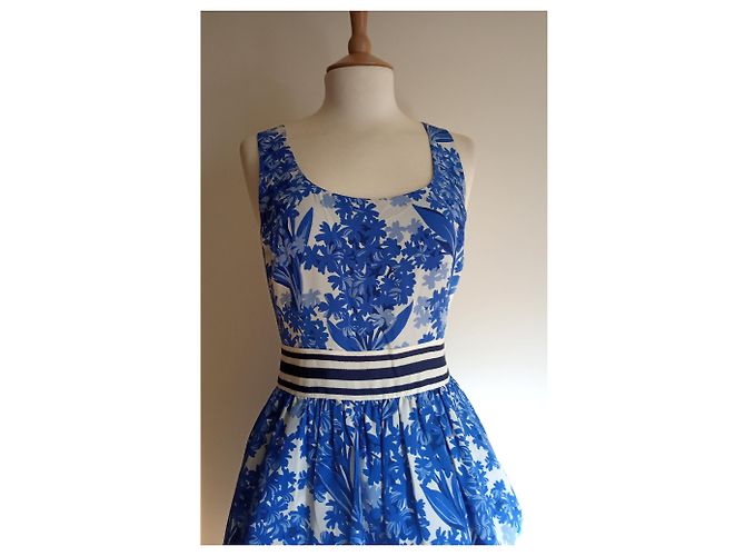 Abito in seta Juicy Couture Bianco e Blu - vista 8