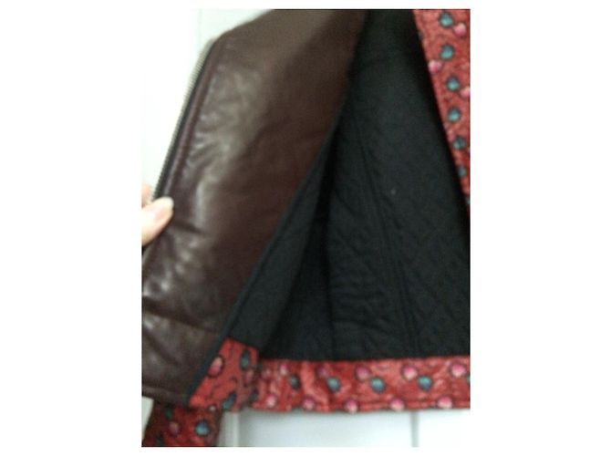 Isabel Marant Jacke Rot mit Lederrevers Gr. 40 Dunkelbraun - Ansicht 8