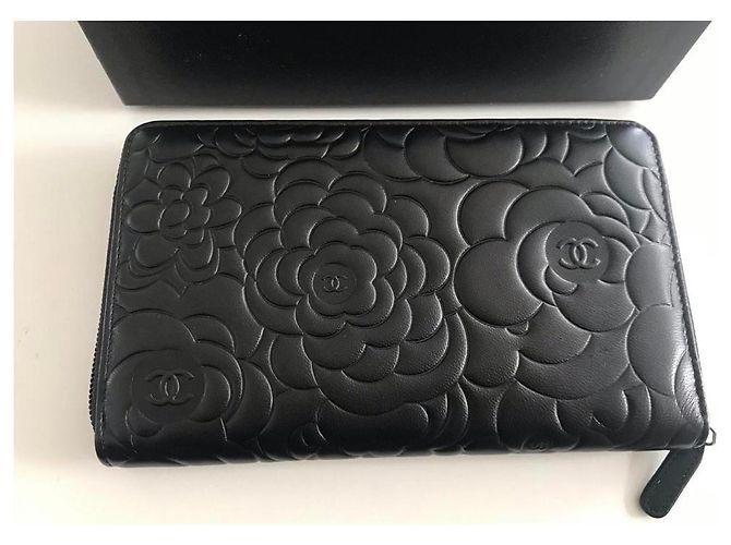 Chanel large wallet pattern Camellia black - view 6
