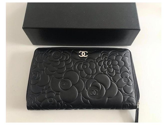 Chanel large wallet pattern Camellia black - view 7