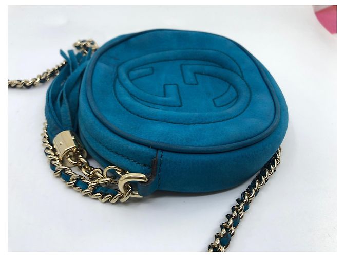 Gucci Mini catena in pelle Soho Nabuk - vista 12