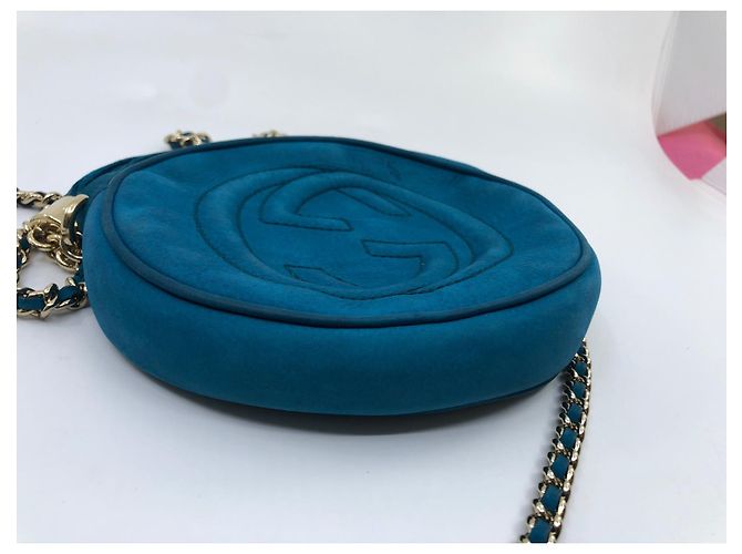 Gucci Mini catena in pelle Soho Nabuk - vista 13
