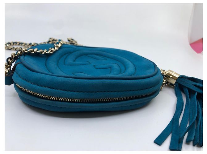 Gucci Mini catena in pelle Soho Nabuk - vista 15