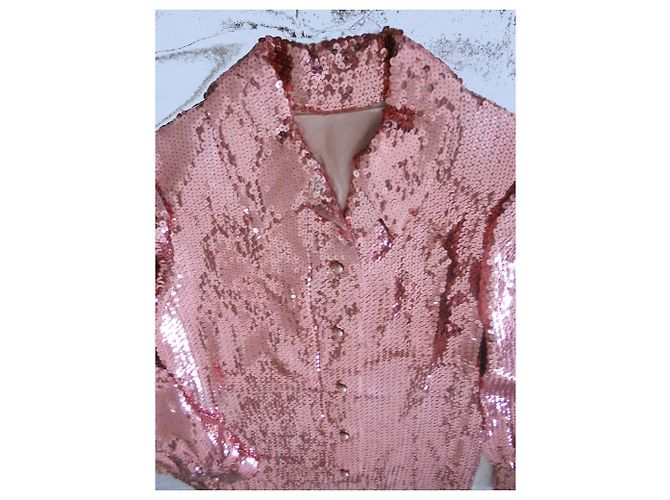 Autre Marque Mantelkleid mit rosa Pailletten Pink - Ansicht 5