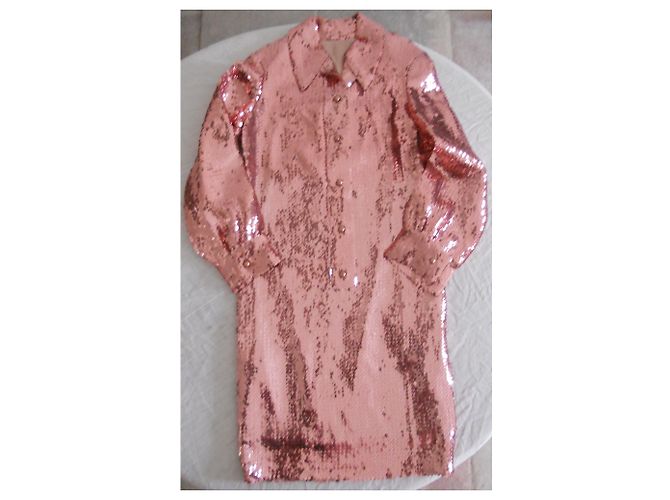 Autre Marque Mantelkleid mit rosa Pailletten Pink - Ansicht 7