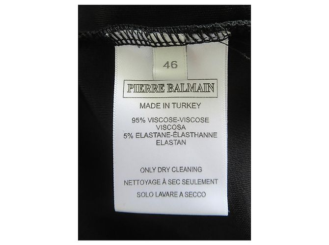 Abito Pierre Balmain Nero in Viscosa con Zip Dorate - vista 5