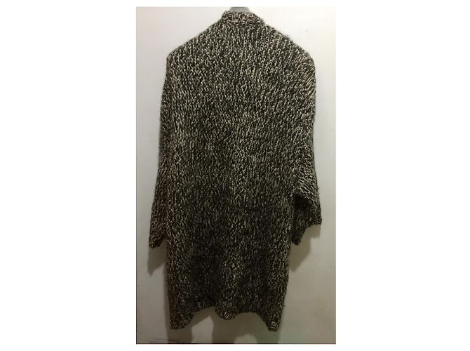 Diane Von Furstenberg DvF Malia Cardigan Mantel Schwarz Beige - Ansicht 2
