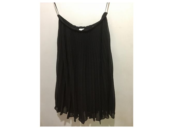 Gonna in chiffon plissé nera Halston Heritage Nero - vista 3
