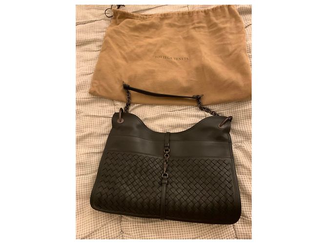 Borsa in pelle Bottega Veneta Marrone scuro - vista 5