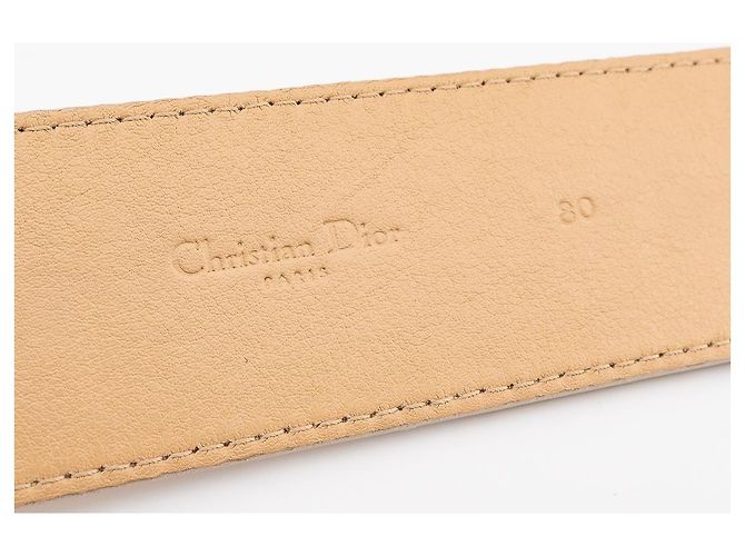 Dior CD-Gürtel aus elfenbeinfarbenem Leder mit legendärer CD-Schnalle - Ansicht 6
