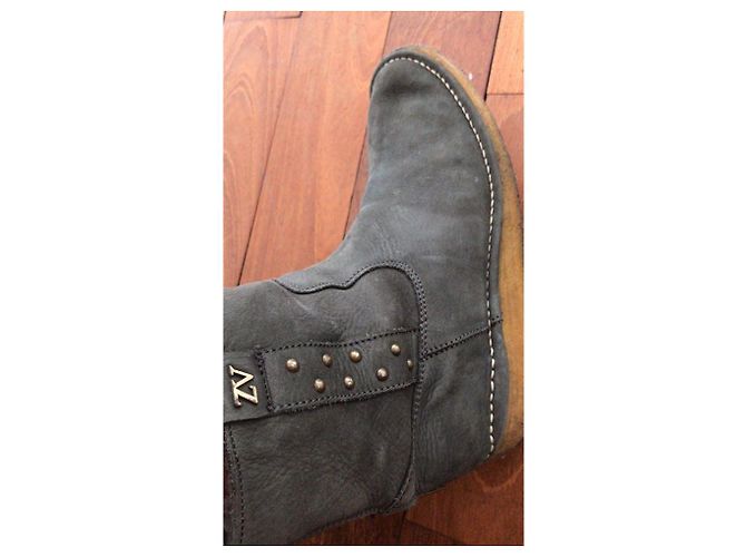 Botas Zadig & Voltaire de ante gris oscuro 38 Gris antracita - vista 2