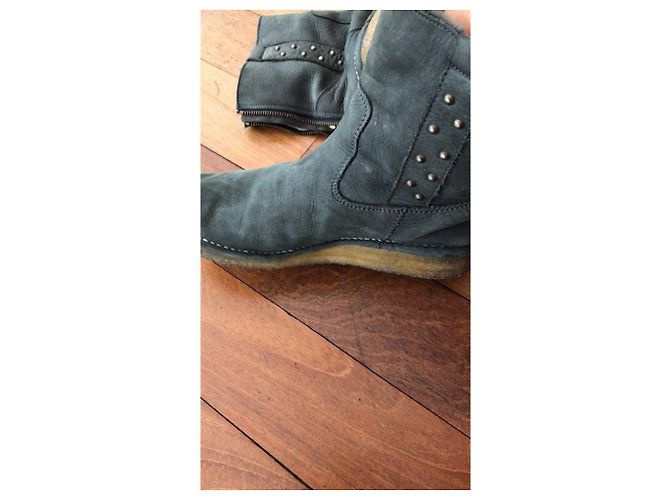 Botas Zadig & Voltaire de ante gris oscuro 38 Gris antracita - vista 3
