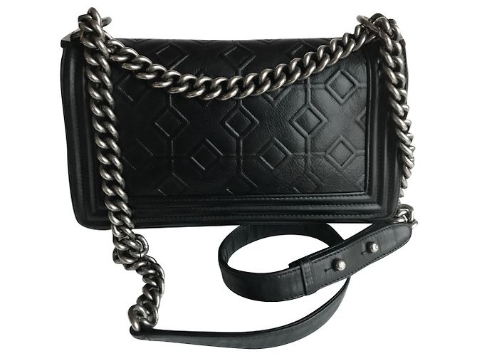 Boy Chanel Borsa a patta per ragazzo limitata Nero - vista 2