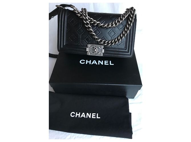 Boy Chanel Borsa a patta per ragazzo limitata Nero - vista 3