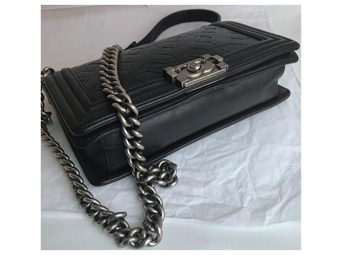 Boy Chanel Borsa a patta per ragazzo limitata Nero - vista 7