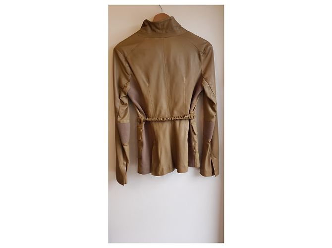 Day Birger & Mikkelsen Leder und Wolljacke Khaki - Ansicht 7