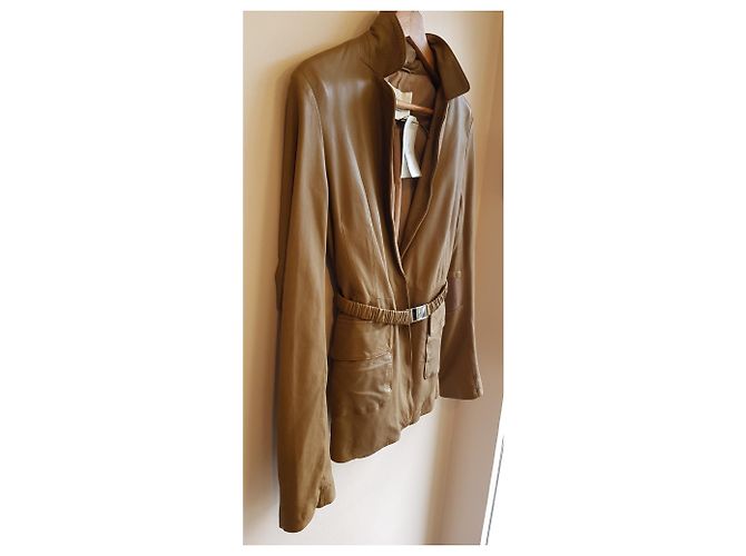 Day Birger & Mikkelsen Leder und Wolljacke Khaki - Ansicht 8