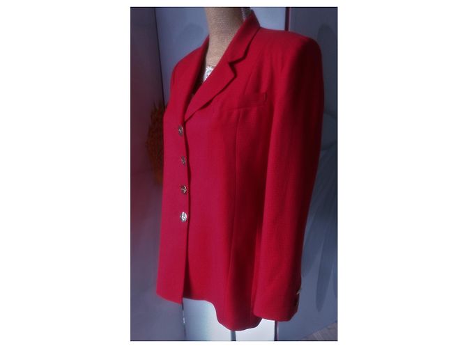 Oscar de la Renta Vintage Blazer oder Jacke in feurigem Rot - Ansicht 2