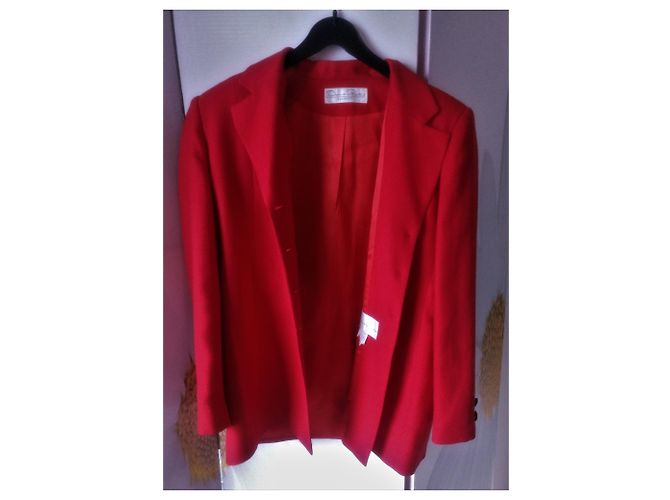 Oscar de la Renta Vintage Blazer oder Jacke in feurigem Rot - Ansicht 3