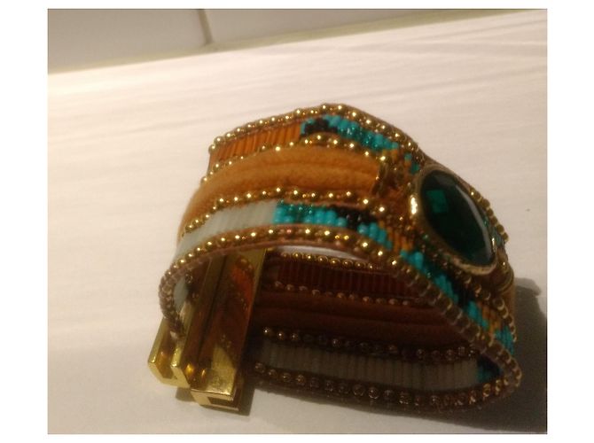 Hipanema Manschettenarmband mit bunten Perlen und Smaragdstein mittlerer Größe Mehrfarben - Ansicht 10