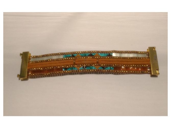 Hipanema Manschettenarmband mit bunten Perlen und Smaragdstein mittlerer Größe Mehrfarben - Ansicht 14