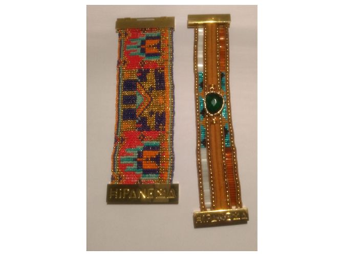 Hipanema Manschettenarmband mit bunten Perlen und Smaragdstein mittlerer Größe Mehrfarben - Ansicht 18