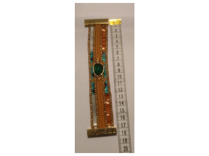 Hipanema Manschettenarmband mit bunten Perlen und Smaragdstein mittlerer Größe Mehrfarben - Ansicht 8
