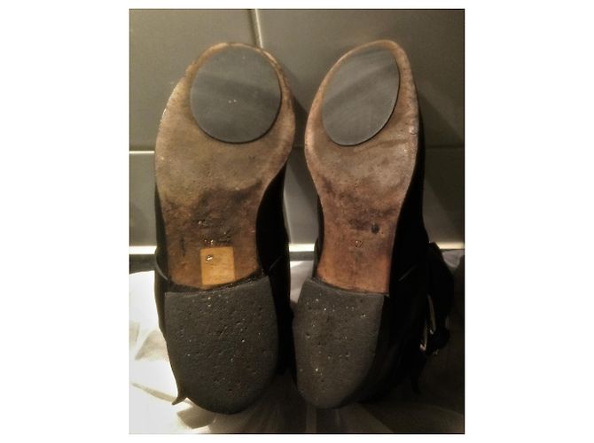 Botas Gucci com fivela e anel de bambu em couro preto - vista 5