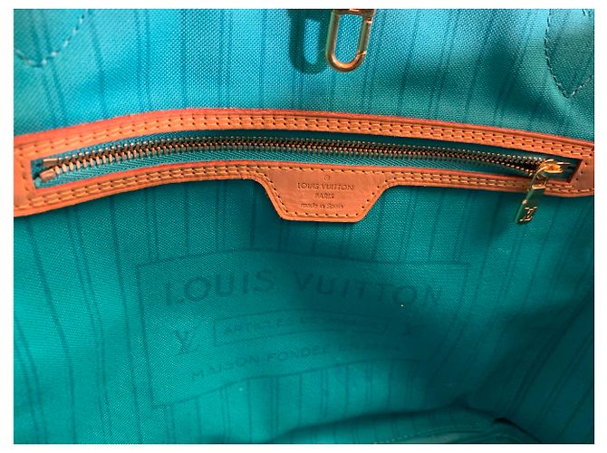 Borsa Louis Vuitton Neverfull GM Travel Limited Edition Blu - vista 4