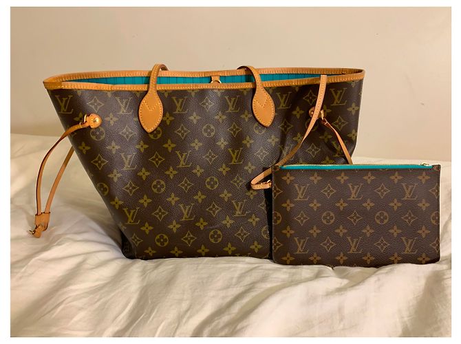 Borsa Louis Vuitton Neverfull GM Travel Limited Edition Blu - vista 6
