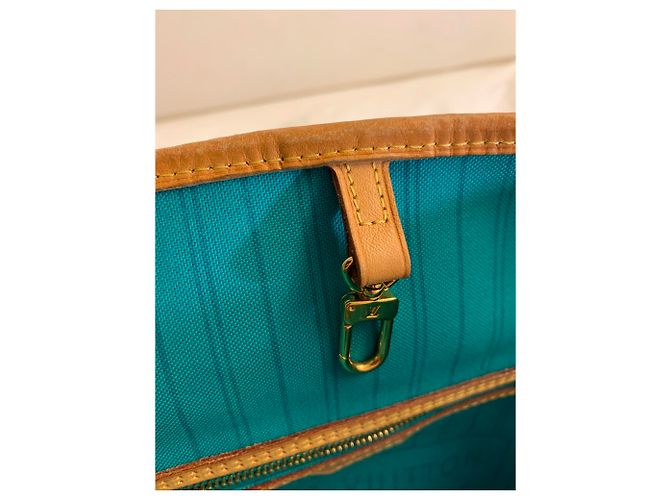 Borsa Louis Vuitton Neverfull GM Travel Limited Edition Blu - vista 7