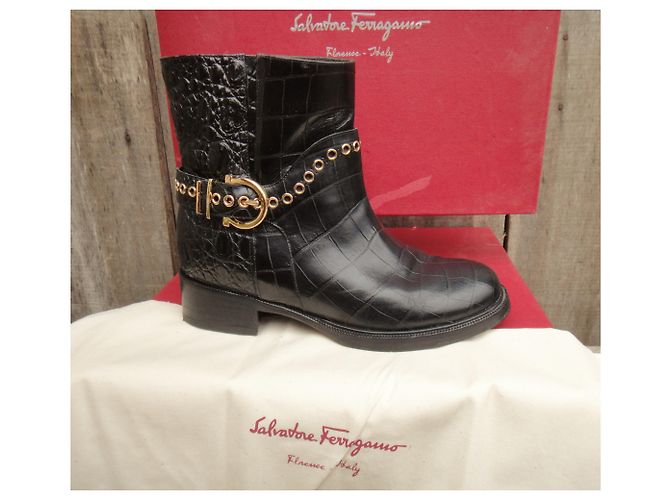 Salvatore ferragamo Nolas p botas 36,5 Negro - vista 5