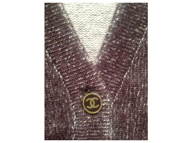 Cárdigan Chanel de cachemira marrón Castaño - vista 3