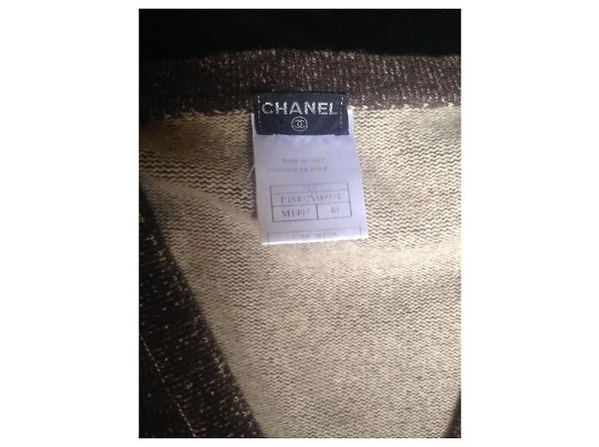 Cárdigan Chanel de cachemira marrón Castaño - vista 4