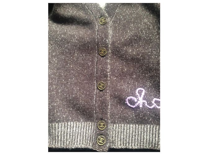 Cárdigan Chanel de cachemira marrón Castaño - vista 5