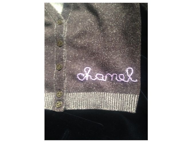 Cárdigan Chanel de cachemira marrón Castaño - vista 7